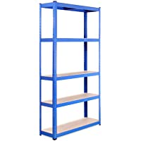 Los mejores  - Estante de Almacenamiento para Garaje: 180 cm x 90 cm x 30 cm | Azul - 5 Estantes | 175 kg de Carga Cada balda…